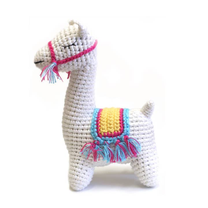 Llama Crocheted Rattle for wholesale by salty cactus