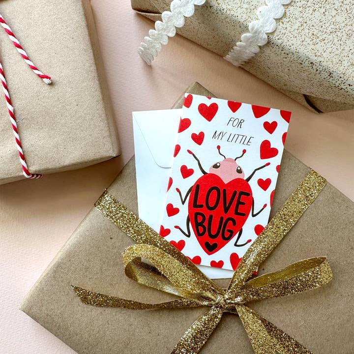 Yeppie Paper - Vendita all'ingrosso Biglietti per San Valentino - Mini biglietto di auguri Love Bug per San Valentino