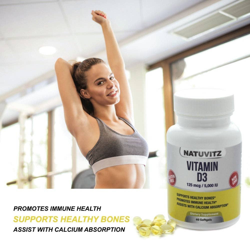 Natuvitz – wholesale Oralt tillskott/Vitamin – Vitamin D3 Kosttillskott —— Glutenfri, Icke-GMO - 125m5
