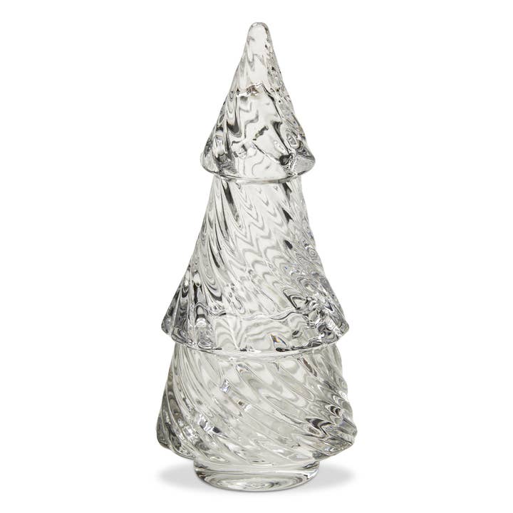 Glass Twist Tree Tealight Holder Clear Christmas for wholesale by tag
