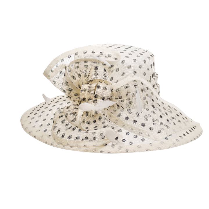 Toucan Hat Company/ Carole Amper - Vente Chapeau de paille – femme - Chapeau Sinamay à pois2