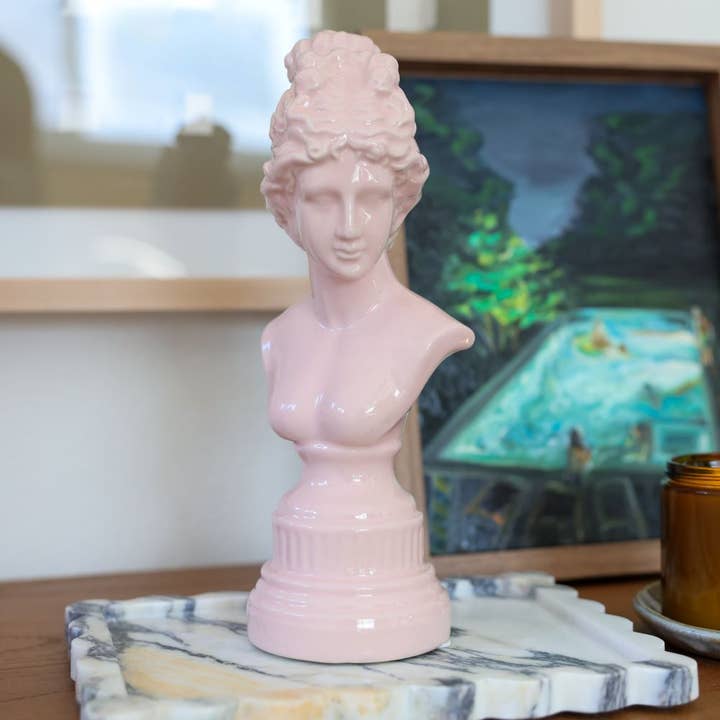 12"H Ceramic Greecian, Pink for wholesale by Flora Bunda Inc