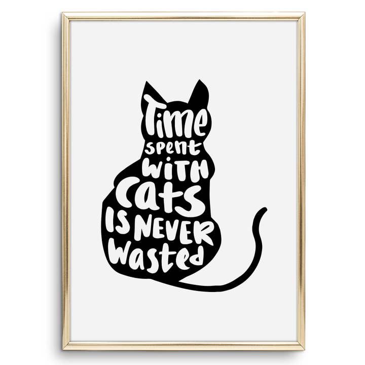 Poster 'Time Spent With Cats Is Never Wasted' for wholesale by Tales by Jen