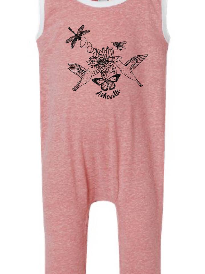 Asheville Hummingbird Infant Romper for wholesale by Alexandra's Artistry