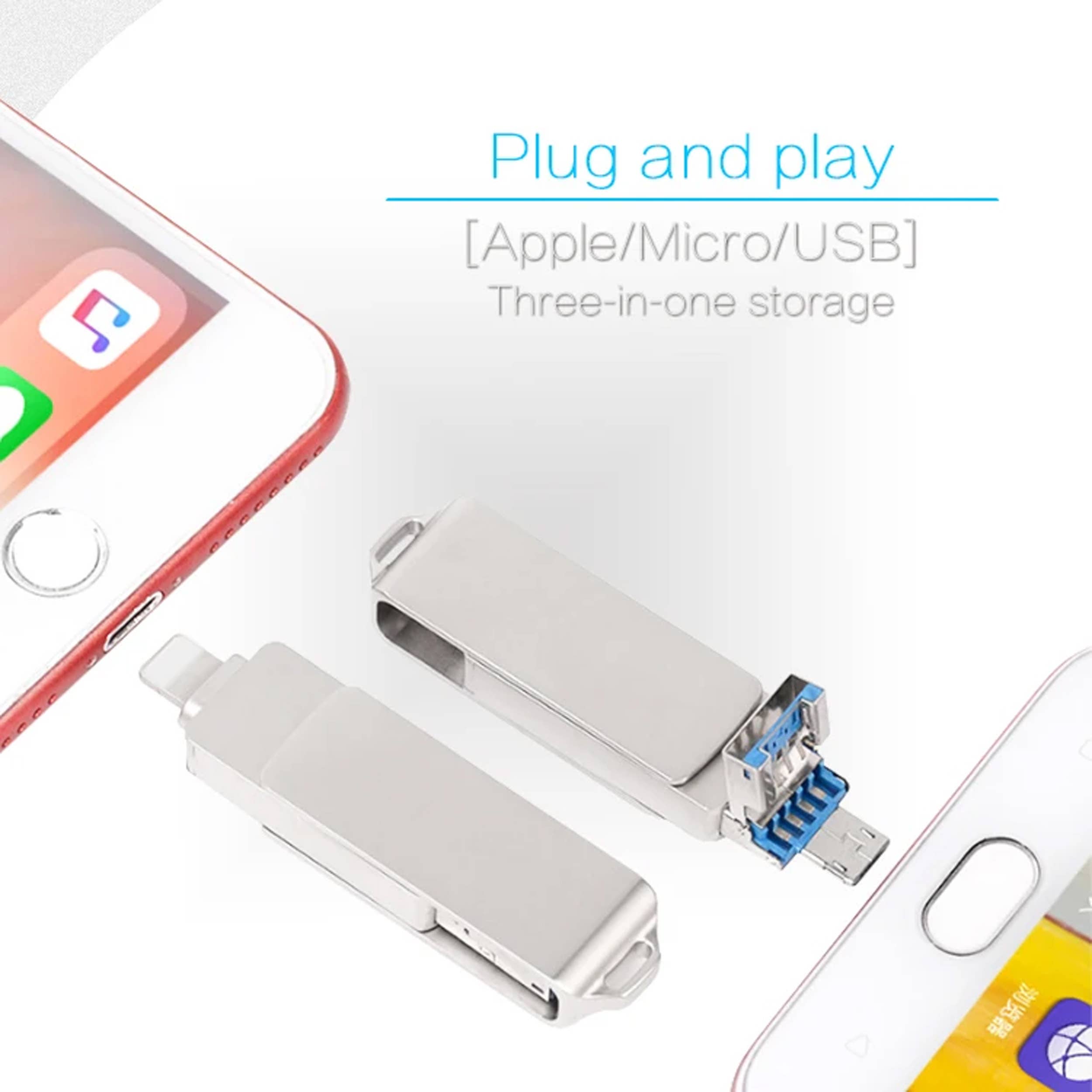 GulleeGadgets - Vente Clé USB - Clés USB 3 en 1 OTG Type C 2.0 et 3.0 - 8 Go en vrac8