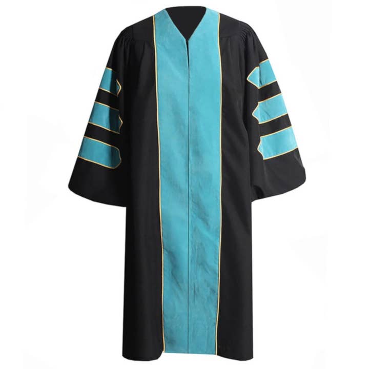 Bata doctoral de lujo personalizada, 3 barras para venta al por mayor de Cap and Gown Direct