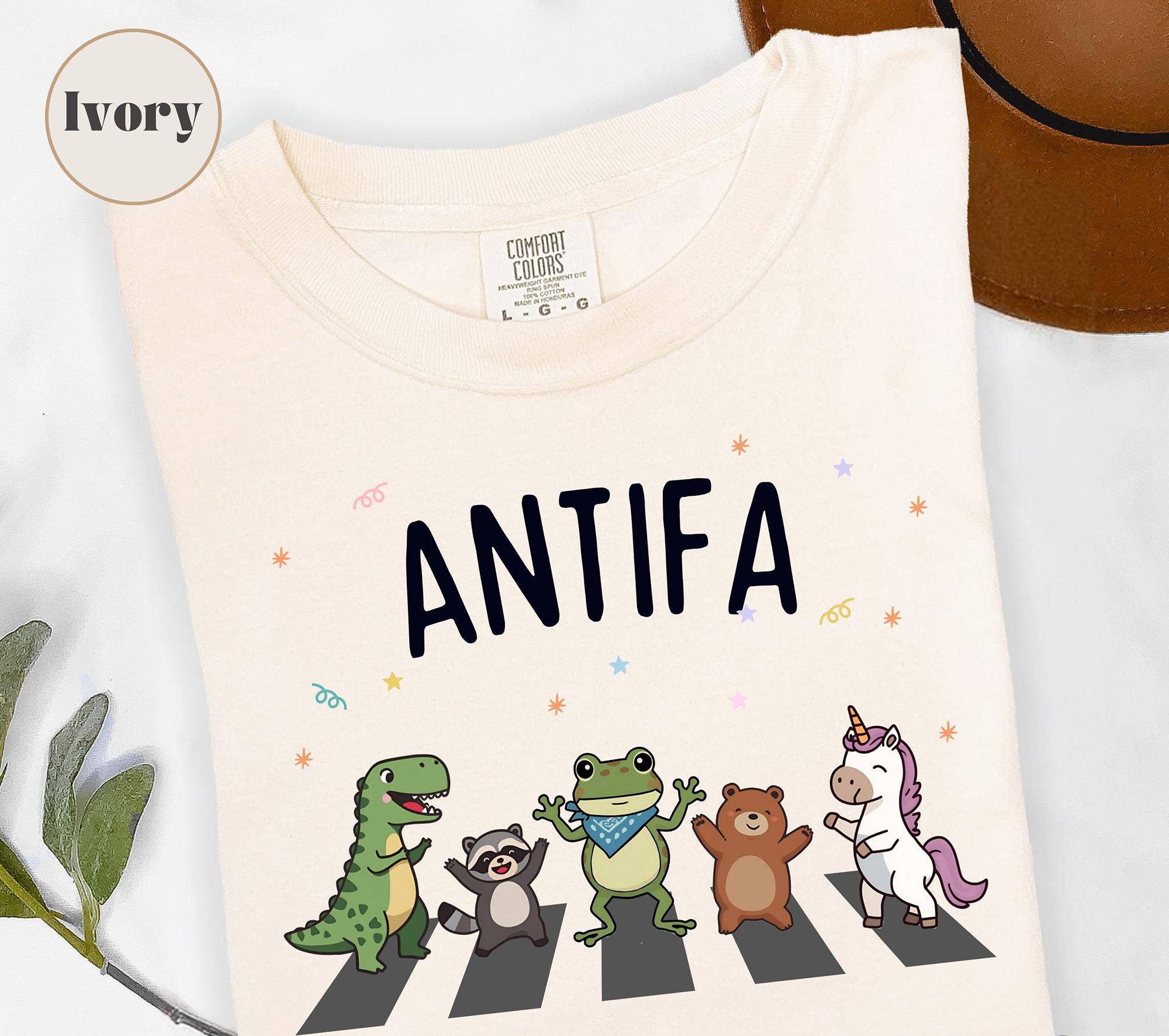 Glaime - Wholesale T-Shirt (Graphic) - Women's - ANTIFA Inflatable Costume Portland Frog Comfort Colors Shirt2