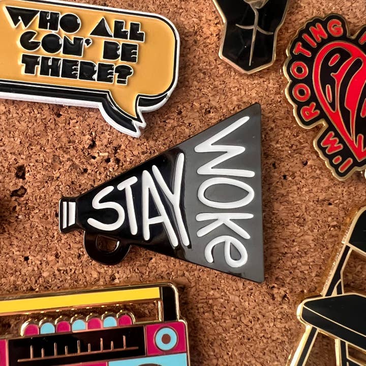 Stay Woke Enamel Pin for wholesale by Rebellious Pins