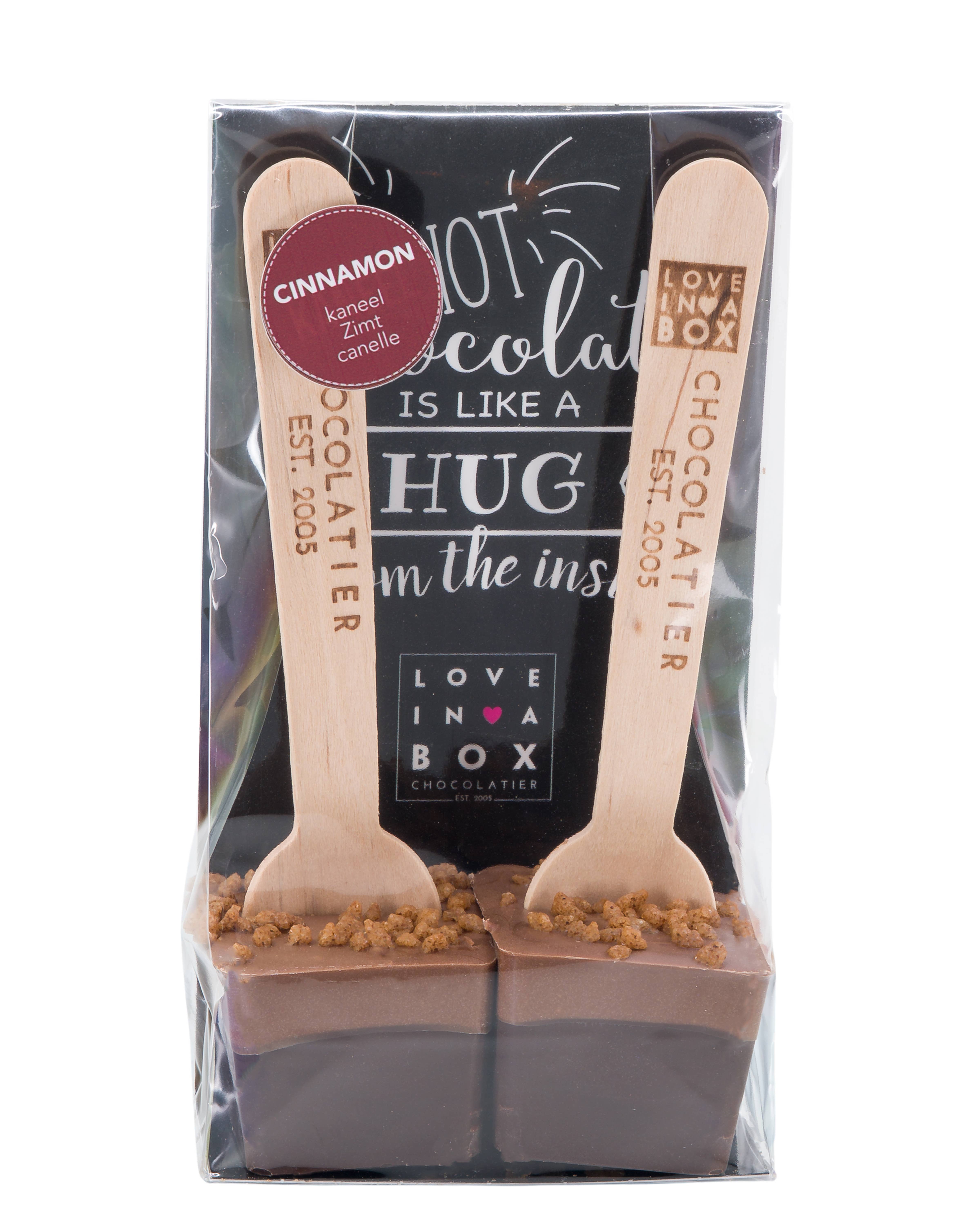 Love in a Box Chocolatier - Wholesale Hot Cocoa Spoon - Hot Chocolate Spoons Dark Cinnamon - 2 Spoons0