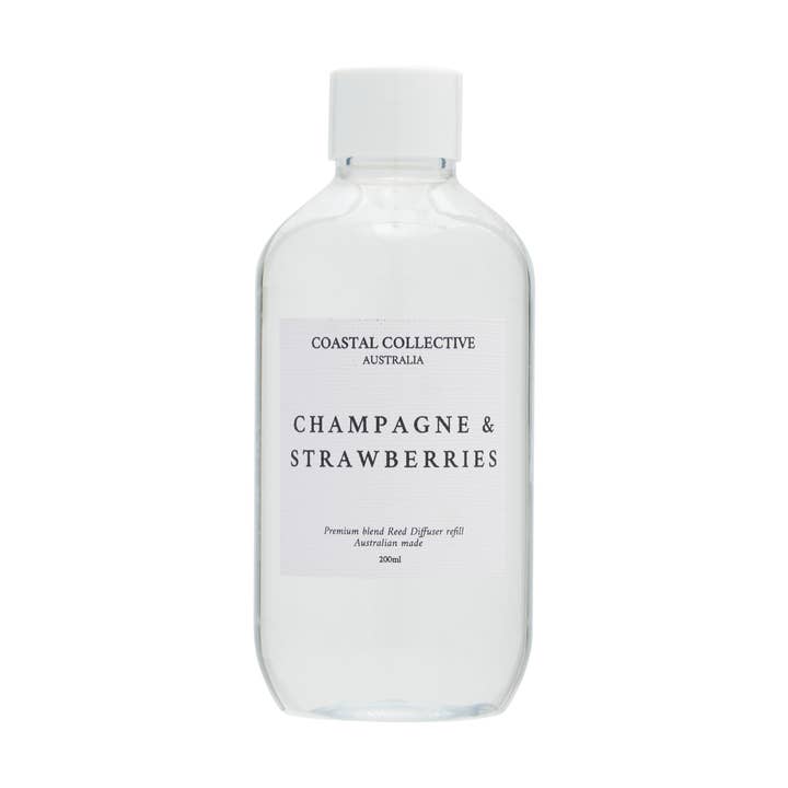 Coastal Collective Australia - Wholesale Fragrance oil - Champagne & Strawberries 200ml Refill Bottle0