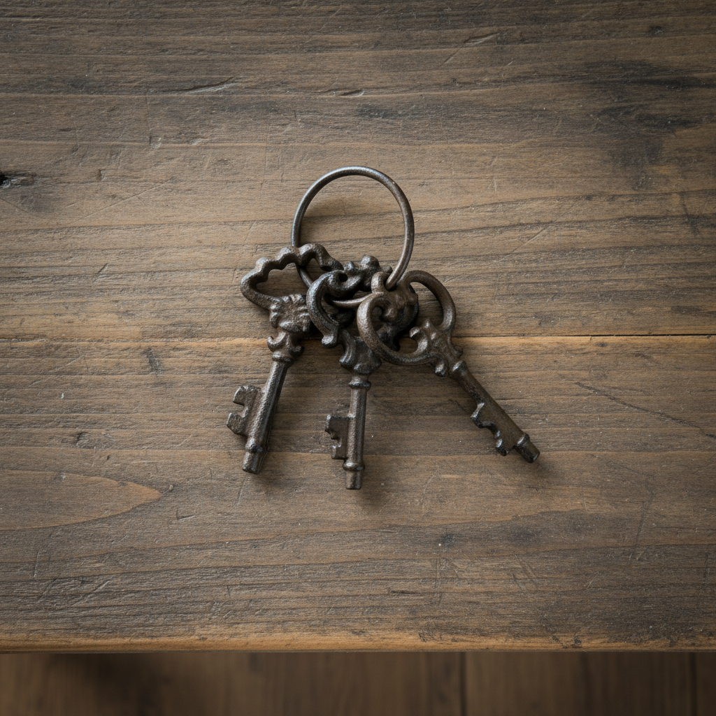 Iron & Blossom – wholesale Dekorativt bordsobjekt – Ornamenterade nyckelset i gjutjärn - Vintageinspirerade dekorativa accenter0