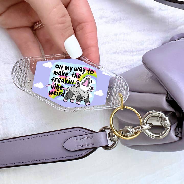 Stickers X Ashley Bexar - Wholesale Keychain - Women's - Opossum Vibes Funny Mental Health Motel Keychain