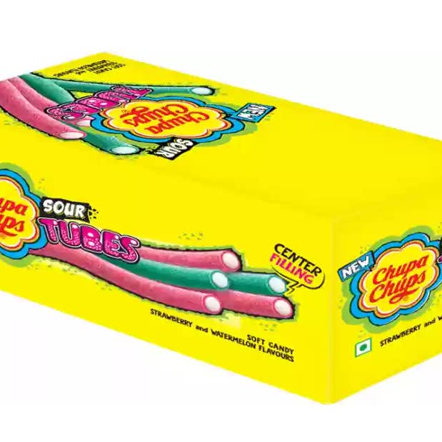 Chupa Chups Long Sour Tubes 20Pck for wholesale by Global Bite Co