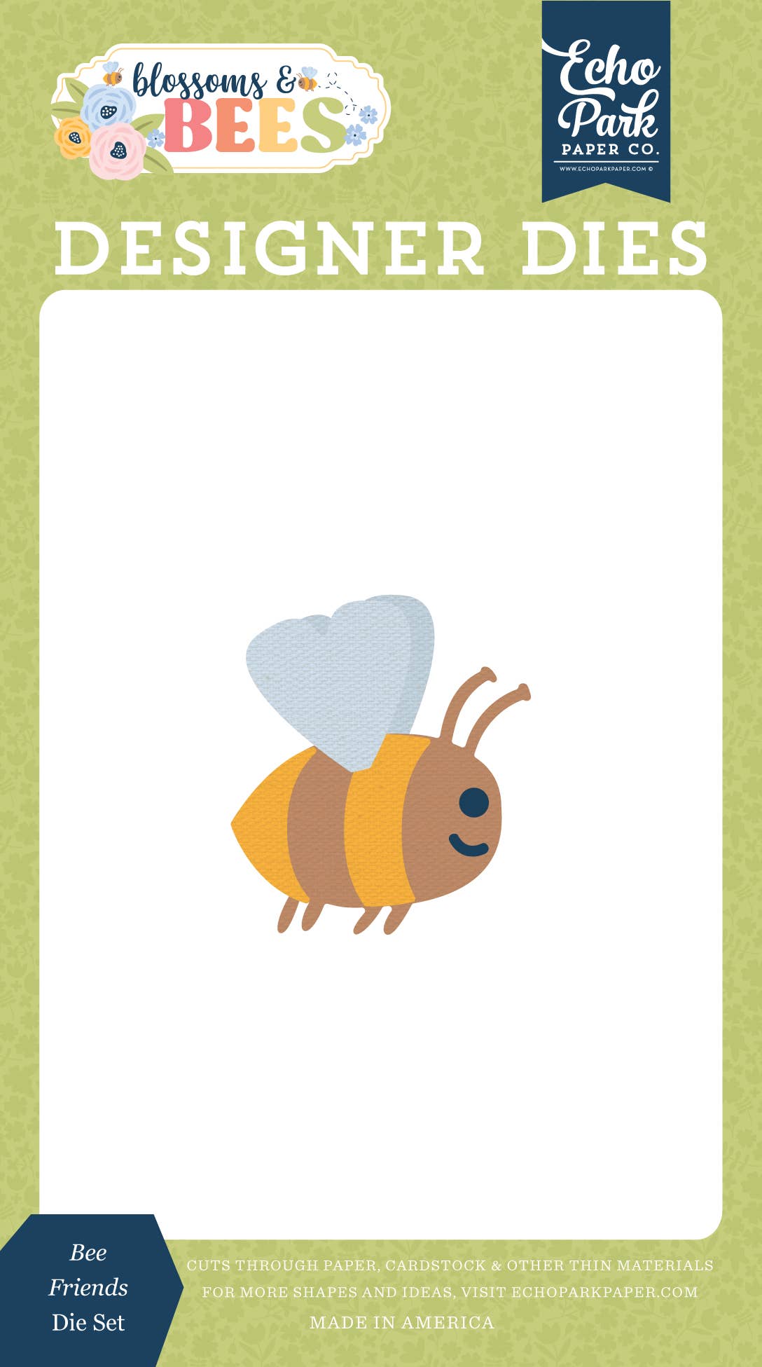 Echo Park Paper Co. - Venta al por mayor Material para manualidades - Flores y Abejas: Conjunto de Troqueles Pequeños Amigos de las Abejas0