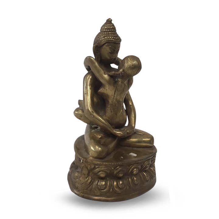 Buddha Sitting - Brown Gold Finish 10cm for wholesale by Green Tree