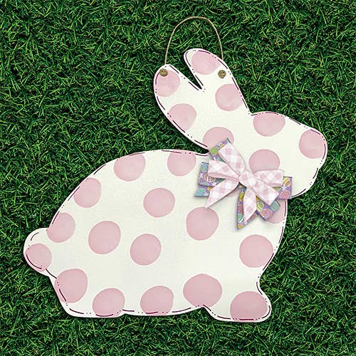 Türhänger Osterhase mit rosa Punkten für den Großhandel von Sassy South Art