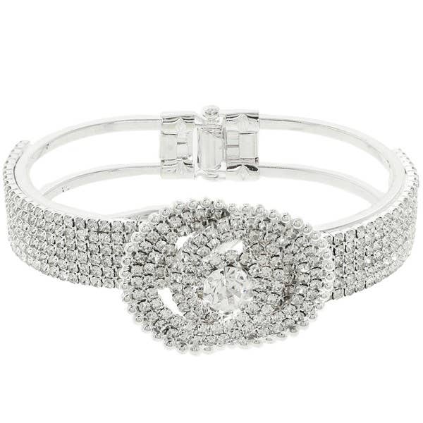 anbfashion - Wholesale Charm/Dangle Bracelet - RHINESTONE PAVE INFINITY SYMBOL HINGE BRACELET BY12474