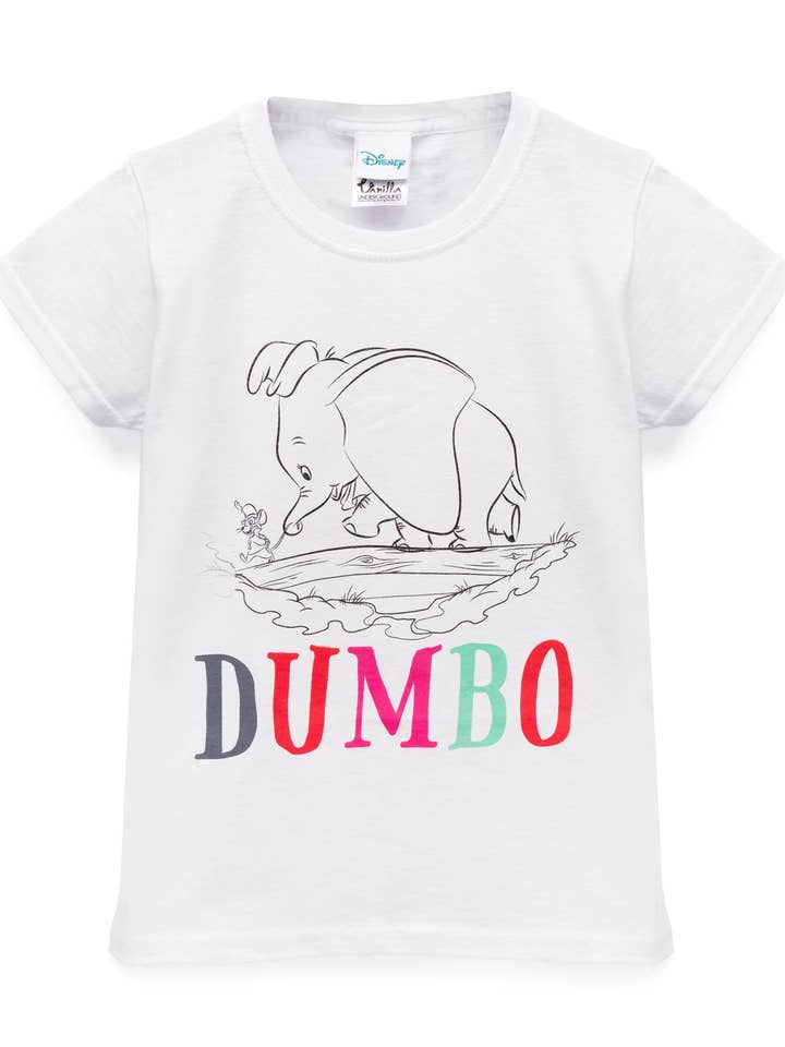 T-shirt multicolore à manches courtes Disney Filles Dumbo pour la vente par Vanilla Underground