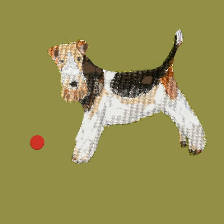 Carte de vœux illustrée à la main "Betty aime sa balle" pour la vente par Print Circus