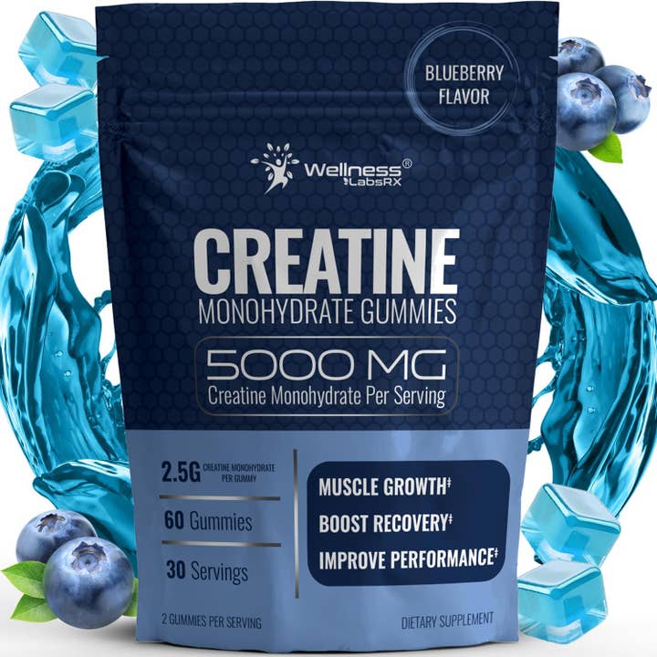 Health & Wellness Associates Inc. - Wholesale Oral Supplement/Vitamin - Creatine Gummies 5000mg, Creatine Monohydrate Gummies For Men and Women - 30 Servings10