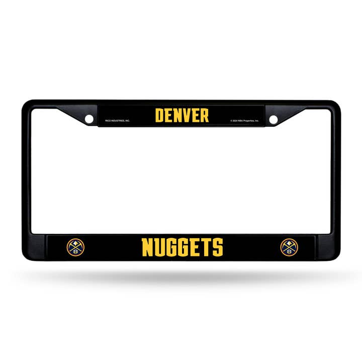 NBA Basketball Denver NuggetsBlack Chrome Frame 12" x 6" for wholesale by Rico Industries