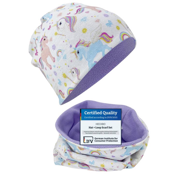 HECKBO - Wholesale Winter Accessory Set - Kids - Hat and scarf set unicorn - winter hat