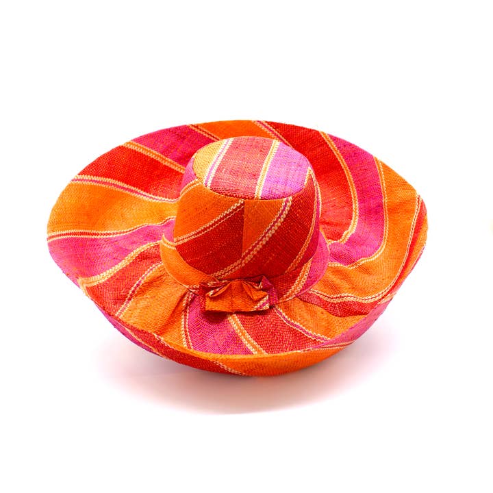 Shebobo - Wholesale Straw hat – women's - Monica 5" & 7" Wide Brim Stripe Packable Straw Sun Hats59