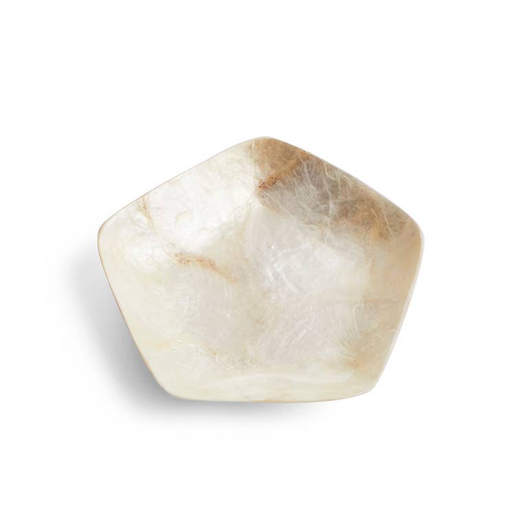 ByBazz - Wholesale Decorative Plate/Dish/Bowl - Schaaltje Schelp Capiz S Goud5