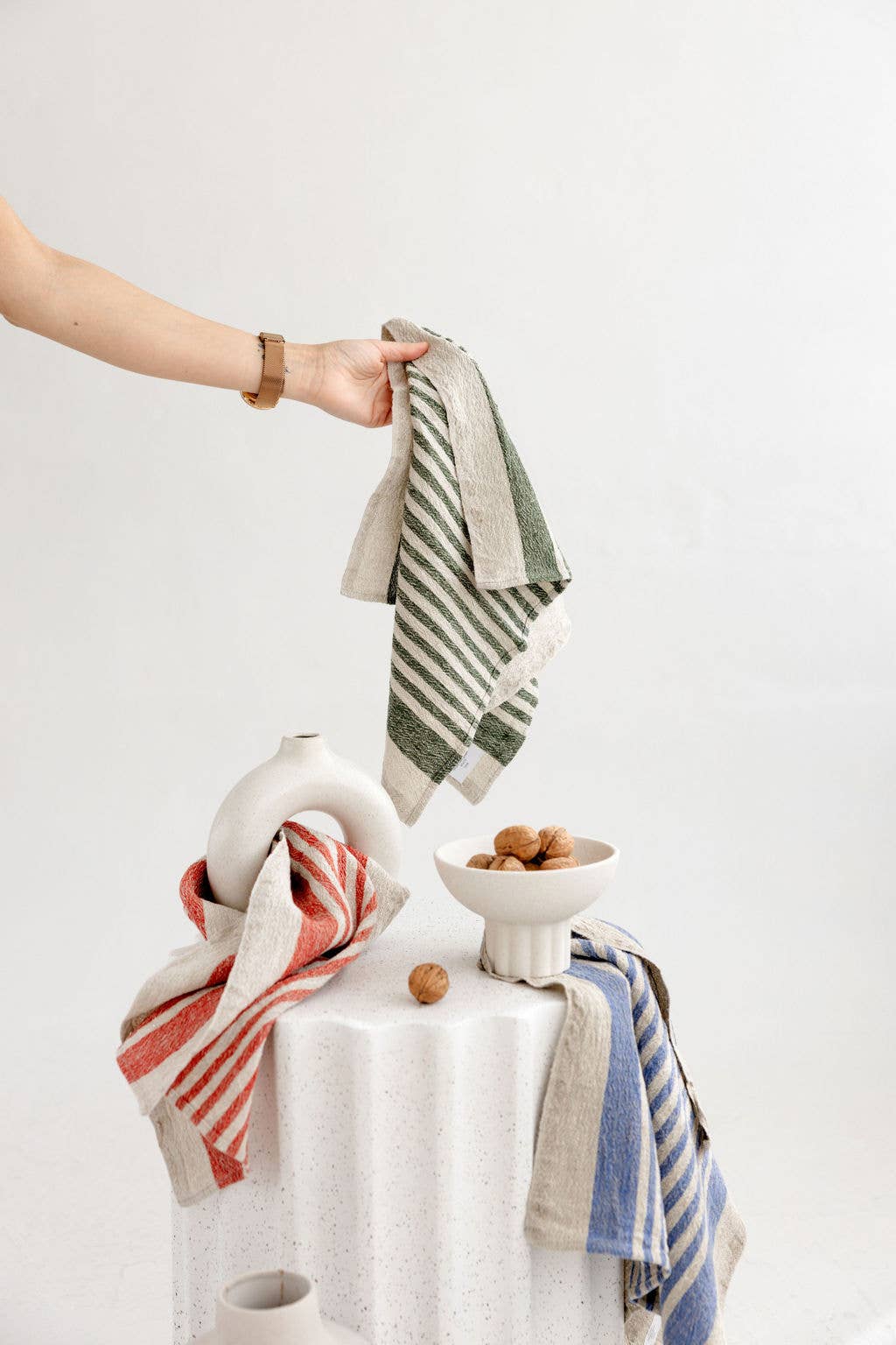 dodesign - Venta al por mayor Paños de cocina - Paño de lino para cocina con rayas cobalto12