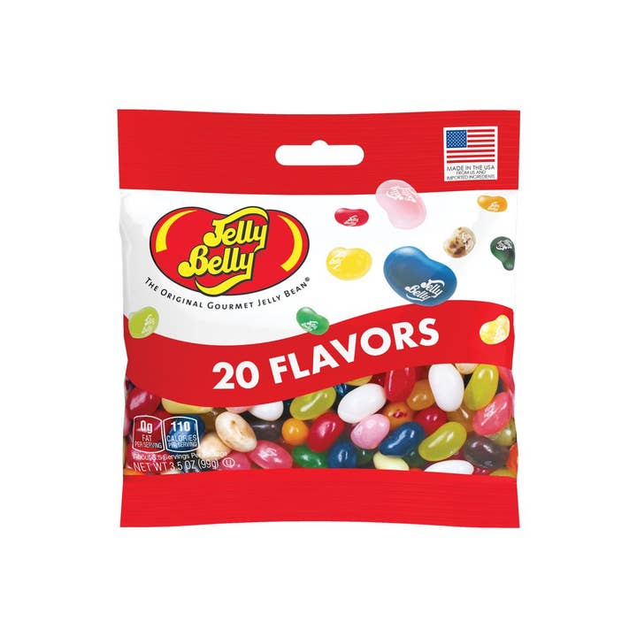 Grandpa Joe's Candy Shop - Wholesale Gummy - Jelly Belly 20 Flavors Jelly Beans Candy Peg Bags, 12ct