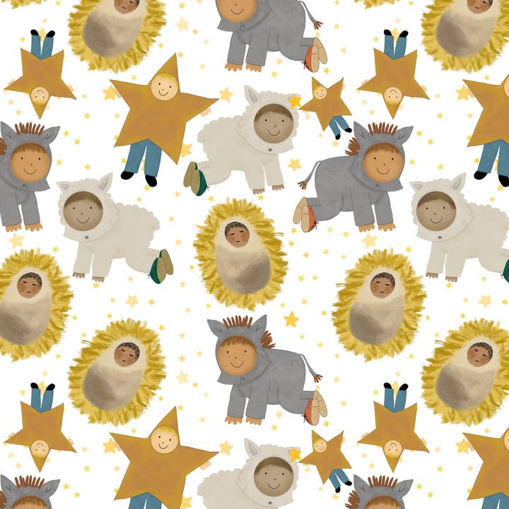 Papel de embrulho reciclável do presépio de Natal cristão por atacado de And Hope Designs - Cards, Stickers & Stationery