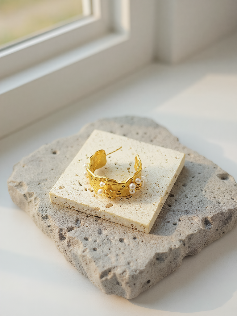 Revelari - Wholesale Hoop Earrings - Pearl Double C Earrings2