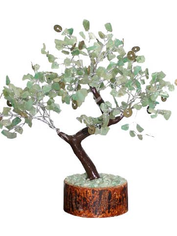 ARBRE GEMME (PC) 8-8,5" - AVENTURINE, VERT AVEC PIÈCE CHINOISE CH pour la vente par Oceanic Linkways Inc
