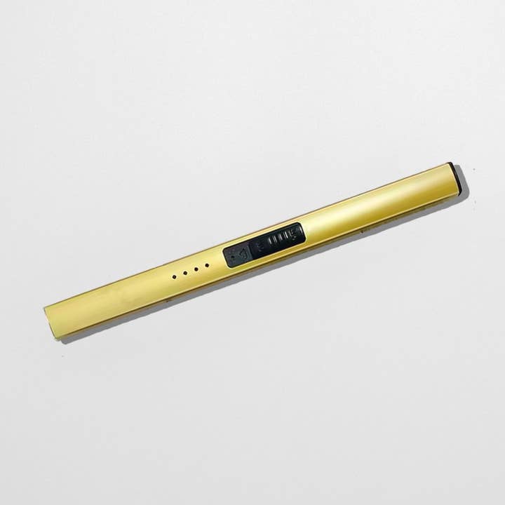 Custom Engraved Gold Rechargeable Electric Lighter for wholesale by Norden Candle Supply