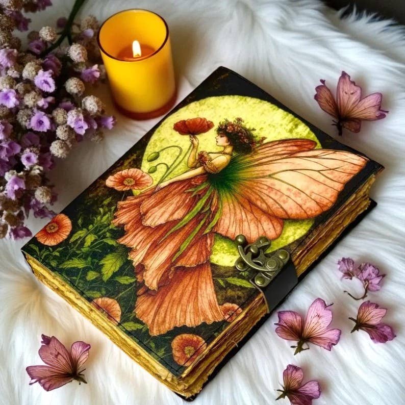 Leatherooze - Wholesale Journal/Diary - Fairy Leather Journal-Vintage SpellbooK1