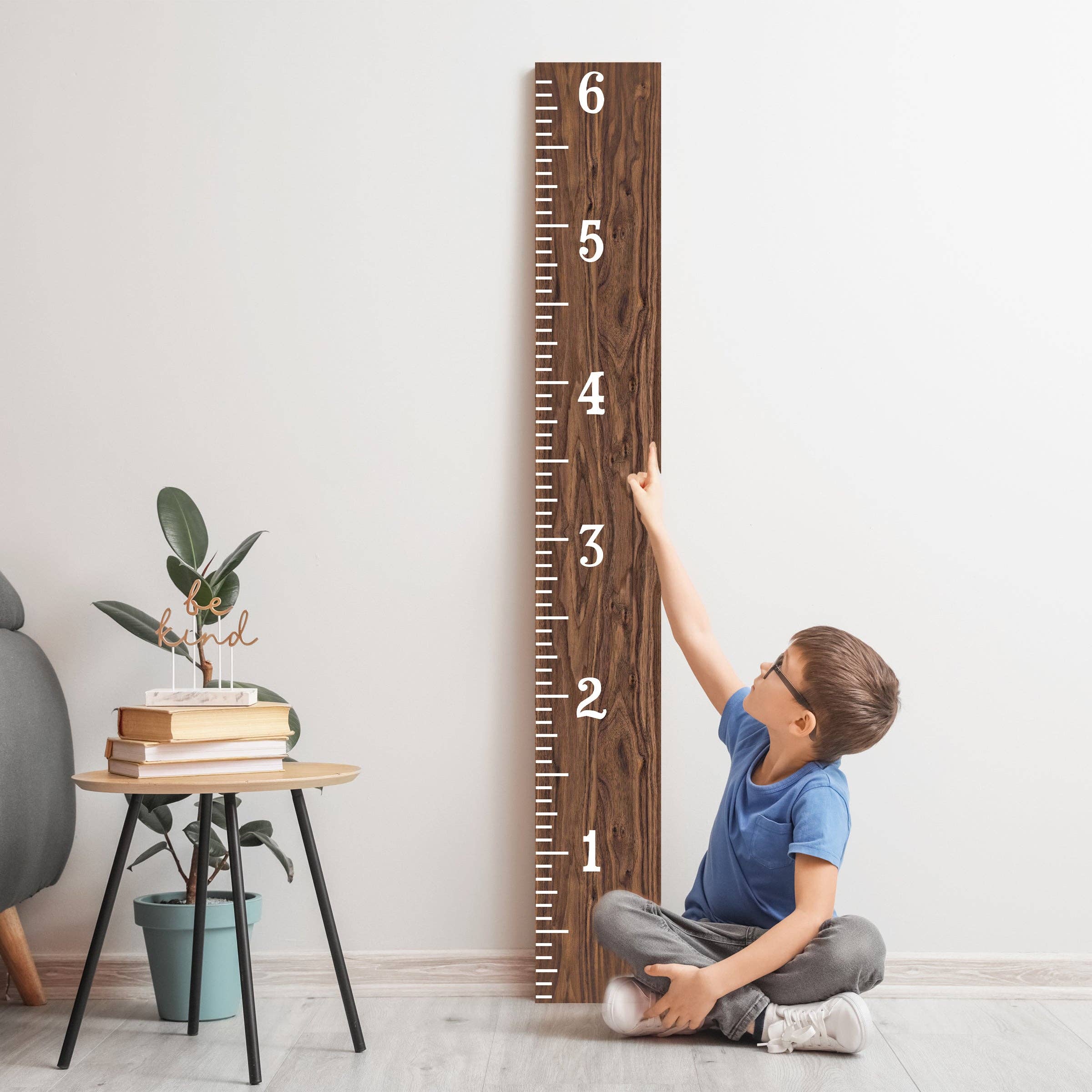 TX USA Corporation - Vente Tableau de croissance – enfant et bébé - Règle de croissance brune de 6 pieds - Décoration de salle de jeux, règle murale, courbe de croissance en bois, panneaux de décoration de chambre de bébé, art mural pour enfants, chambre de tout-petit3