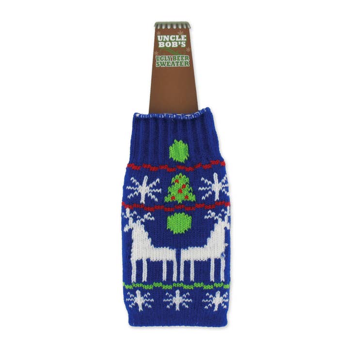 DM Merchandising - Wholesale Drink Huggers & Koozies - Uncle Bob's Ugly Sweater Bottle Sweaters