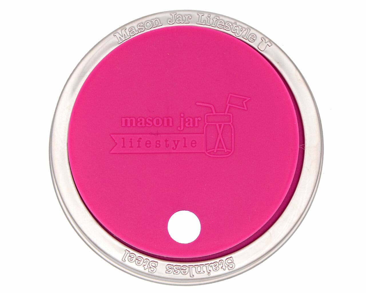 Mason Jar Lifestyle - Wholesale Drink Lids - Silicone Straw Hole Tumbler with Stainless Steel Band for Mason Jars10