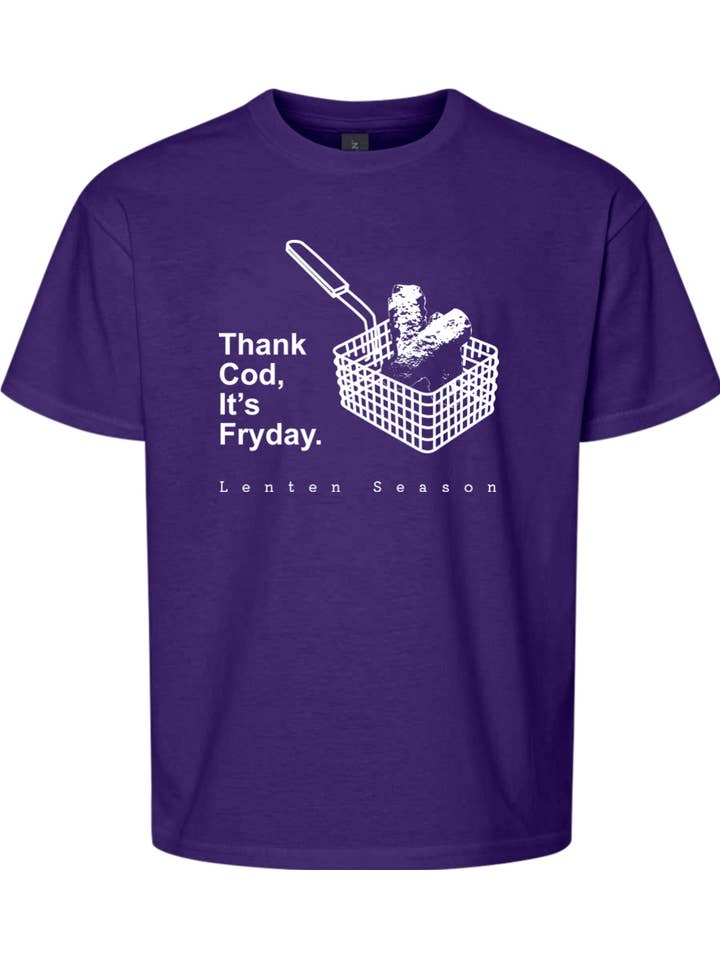 Sock Religious - Wholesale Screen-printed t-shirt – Kids - TCIF Thank Cod, Its Fryday - Fish Fry Youth T-Shirt8