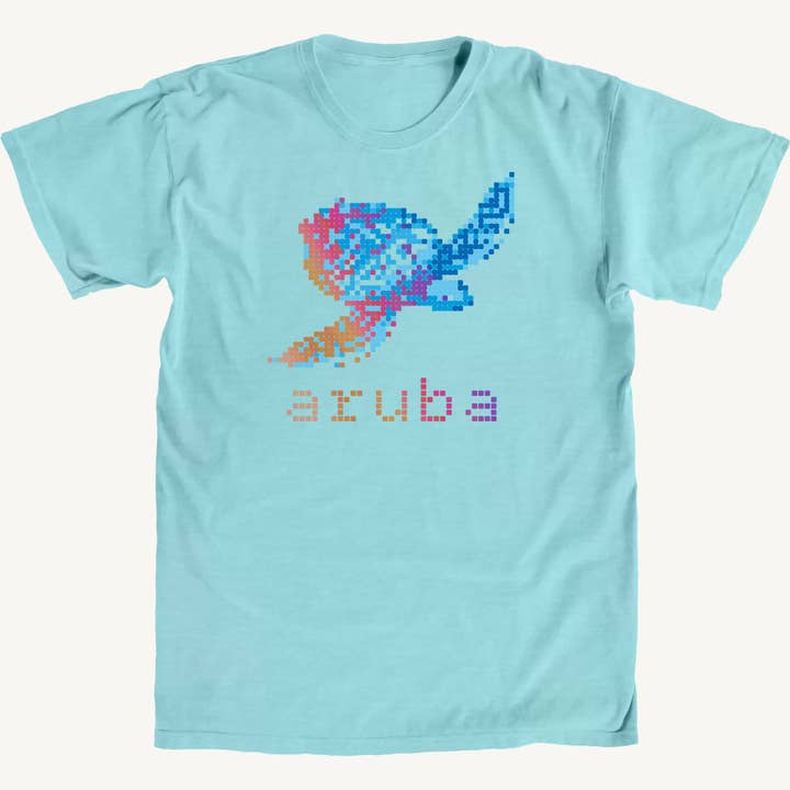 Camiseta Premium Aruba Pixel Turtle por atacado de Salt Water Colours