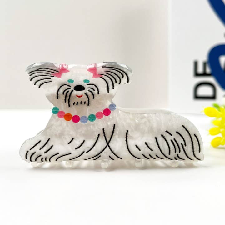 Graziosi fermagli bianchi per cuccioli, fermaglio per capelli natalizio per la vendita all'ingrosso da parte di TheDivaSoap