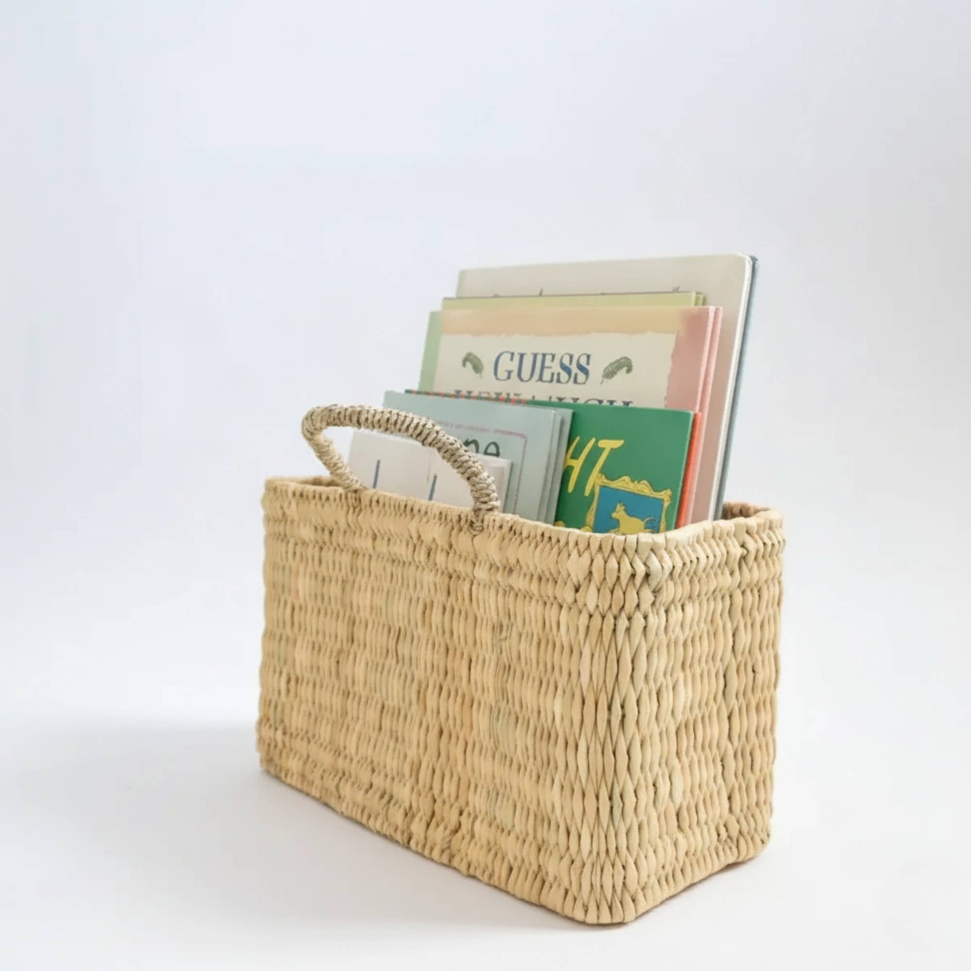 Melecraft - Vente Paniers - Panier de rangement en roseau tissé à la main Décor bohème pour chambre d'enfant5