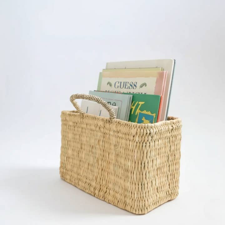 Melecraft - Vente Paniers - Panier de rangement en roseau tissé à la main Décor bohème pour chambre d'enfant5