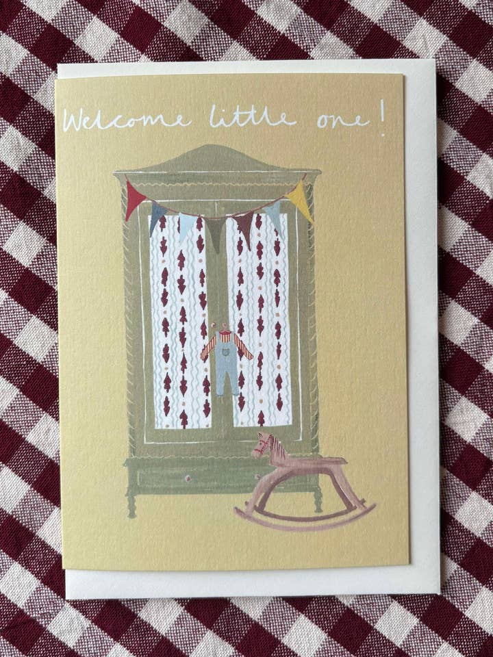 Welcome Baby Boy card for wholesale by Harriet Watson