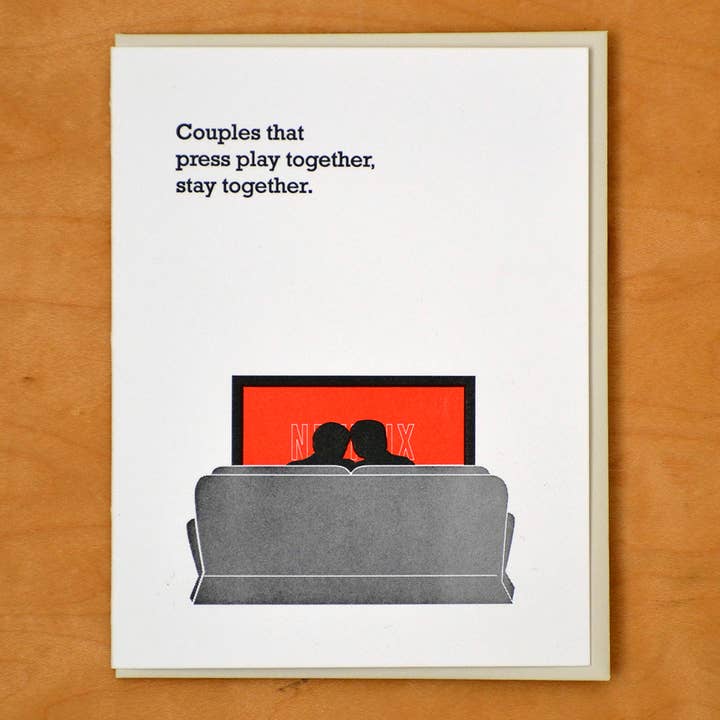 Tarjeta de felicitación para parejas que presionan Jugar Juntos para venta al por mayor de McBitterson's