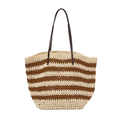 DNMC - Wholesale Tote Bag - Women's - Large Straw Beach Bag - 5 Colors!