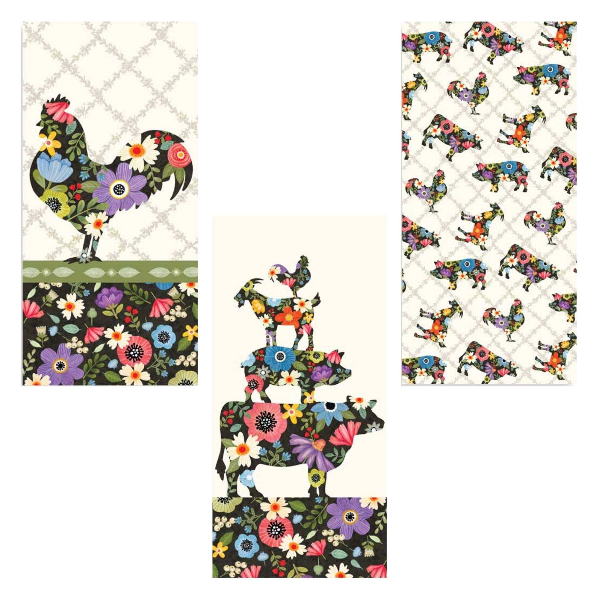 Duke Imports - Venta al por mayor Paños de cocina - Toallas de cocina con temática de animales de granja "Country Barn"3