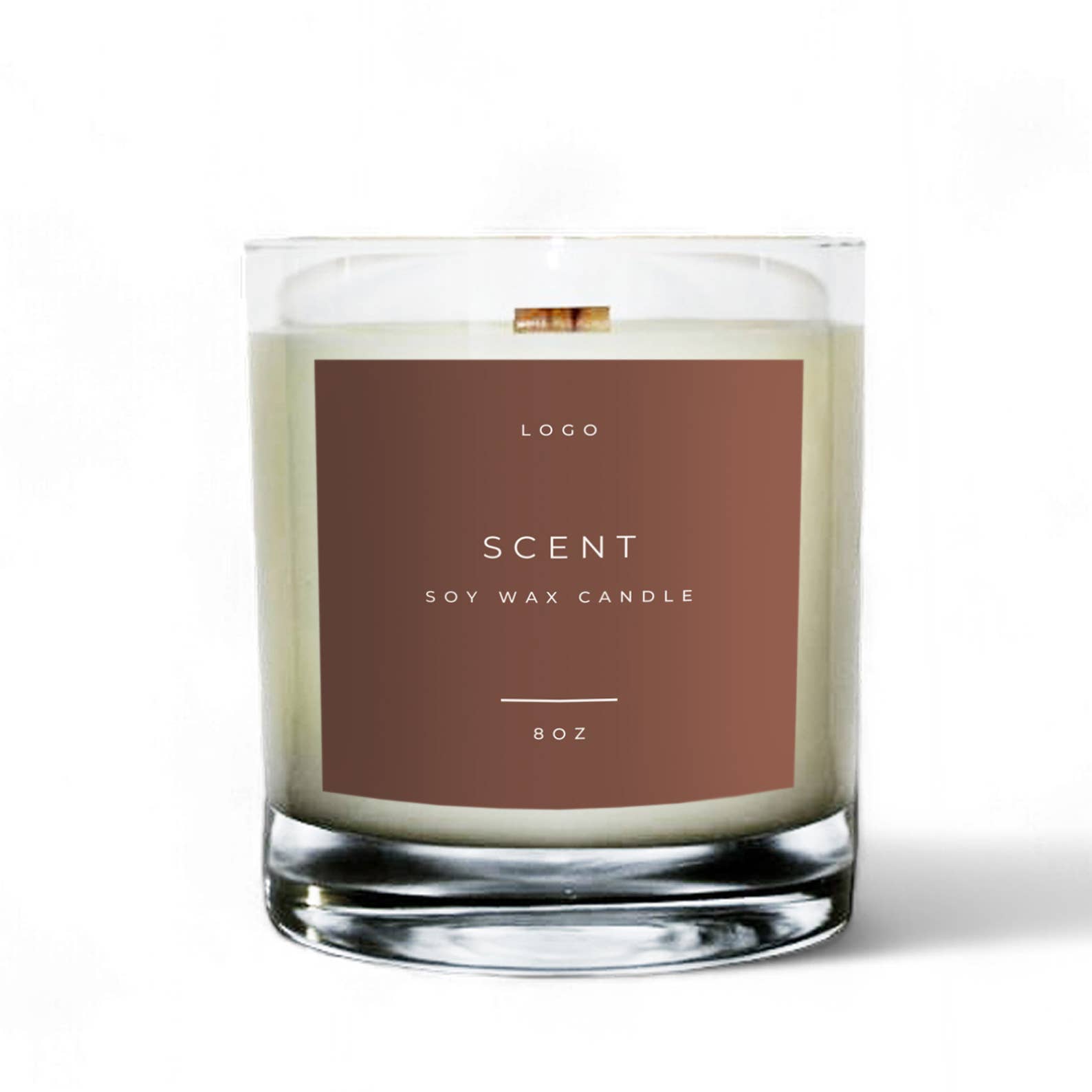 sable candle co. - Wholesale Jar/Filled Candle - Private Label 8oz Clear Tumbler Soy Wax Candle6