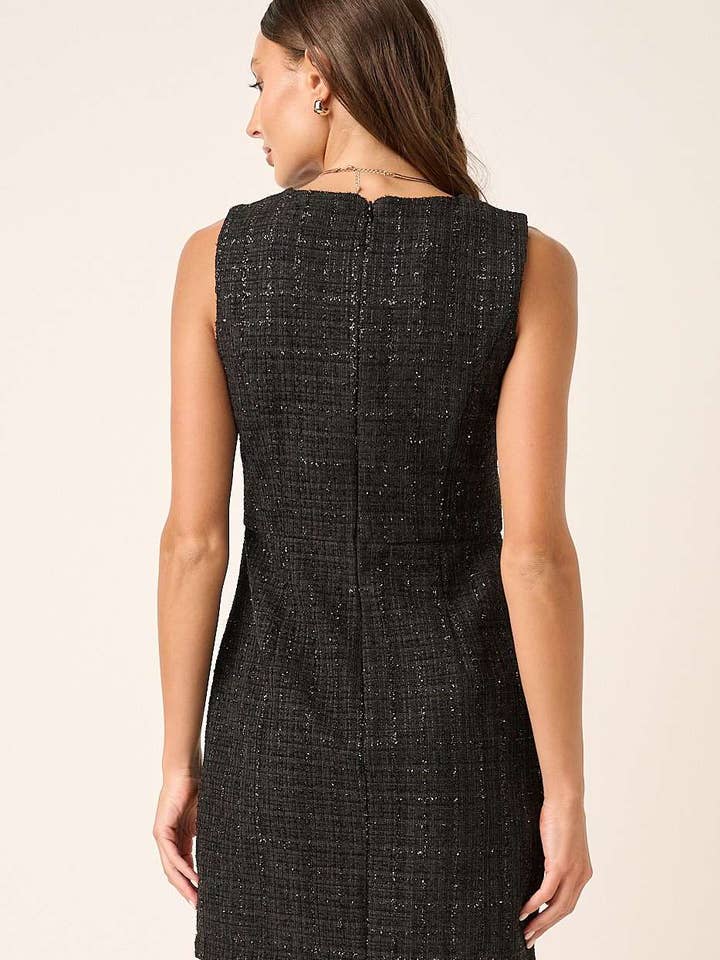 mittoshop - Wholesale Dress - Women's - TWEED SLEEVELESS MINI DRESS
