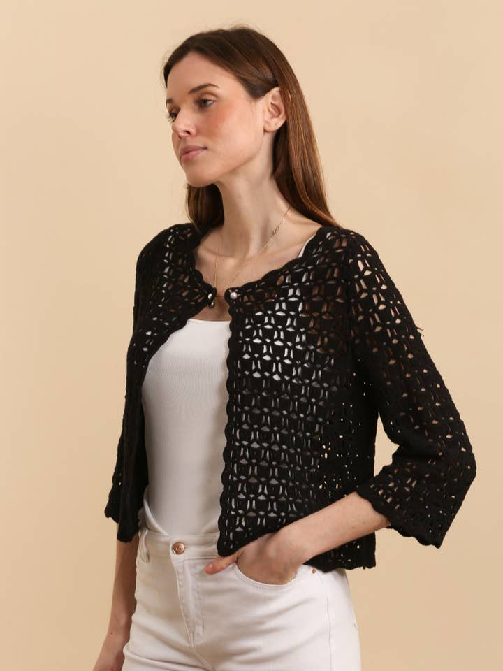 Gilet boléro en crochet - GZ80793 pour la vente par CHOKLATE PARIS